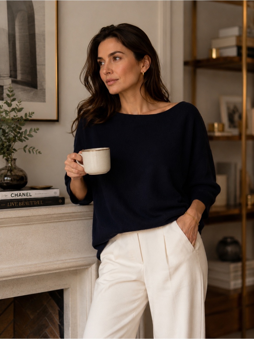 Vince 100% Cashmere Navy Dolman Sleeve Sweater Women’s Small S Luxury Knit Top - Picture 1 of 5